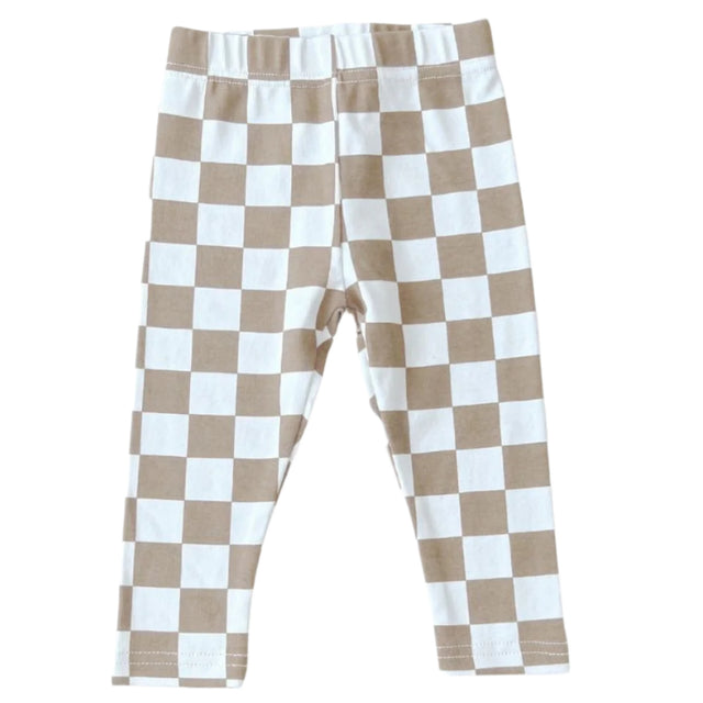 Checkered Leggings | Latte - HoneyBug 