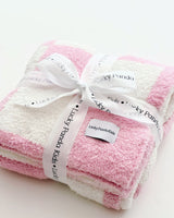 Checkered Plush Blanket | Pink - HoneyBug 