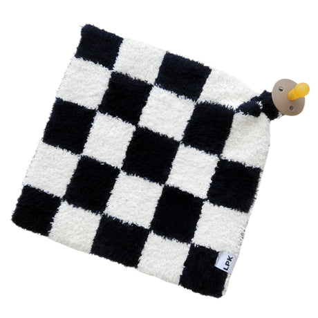 Checkered Plush Lovey | Black - HoneyBug 
