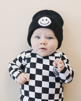 Checkered Smiley Lounge Set | Black - HoneyBug 