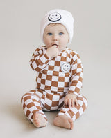 Checkered Smiley Lounge Set | Copper - HoneyBug 