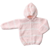 Chenille Hoodie - Pretty Pink / Ivory - HoneyBug 