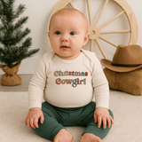 long sleeve graphic bodysuit | christmas cowgirl - HoneyBug 