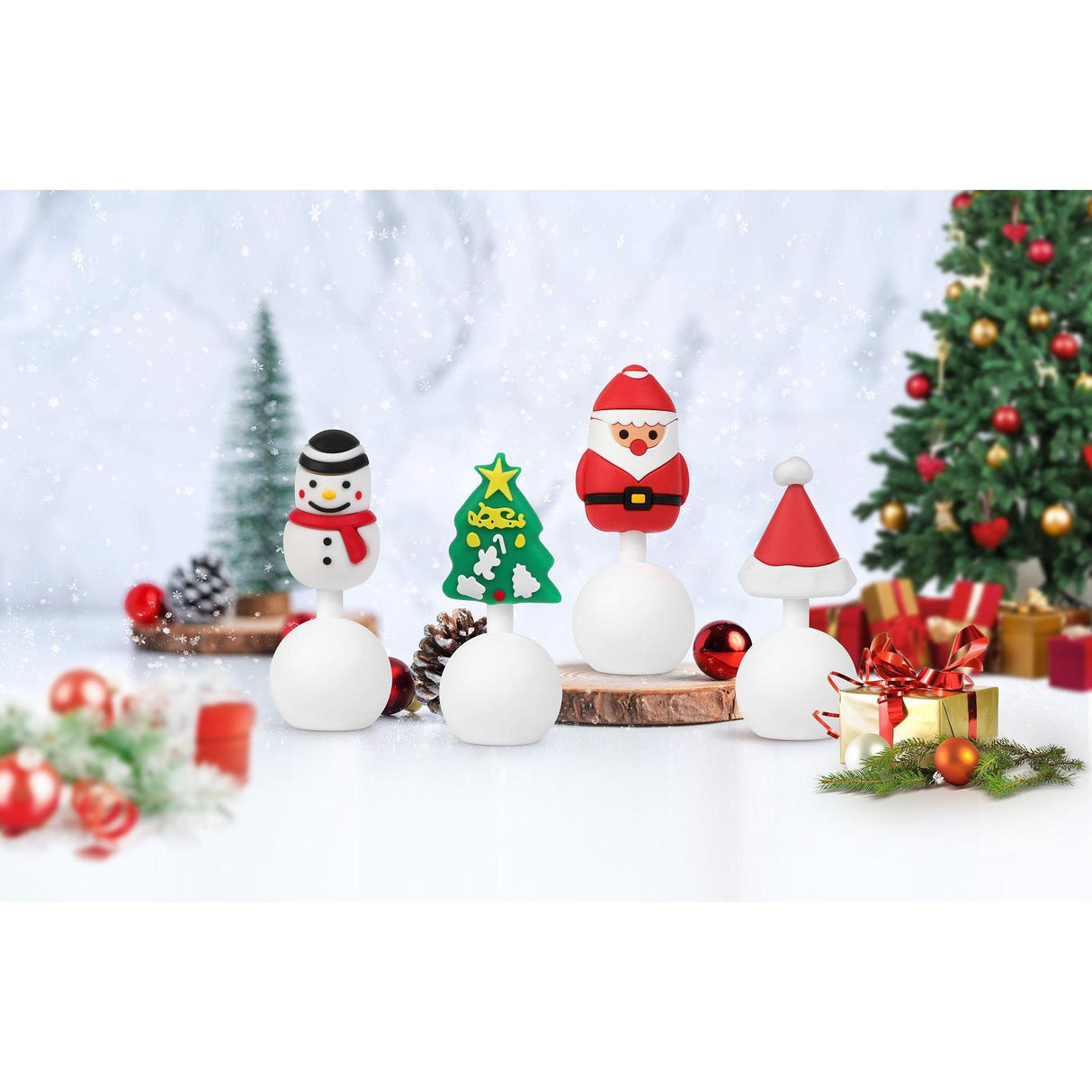 Haakaa Winter Holiday Silicone Breast Pump Stopper Gift Set 4 PK (Limited Edition) - HoneyBug 