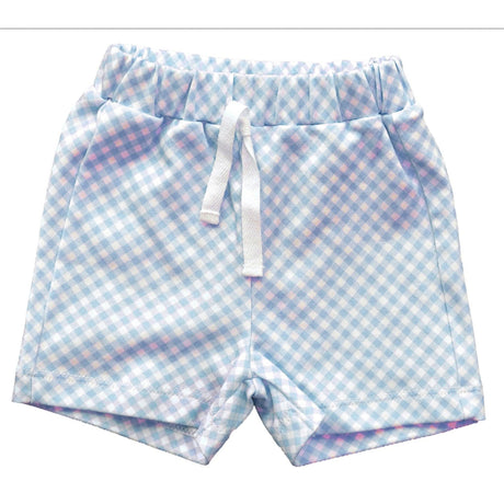 Blue Gingham Shorts - HoneyBug 