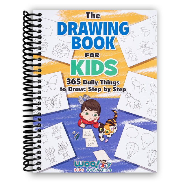 The Drawing Book for Kids: 365 Daily Things to Draw, Step by Step (Woo! Jr. Kids Activities Books) (Spiral Bound) - HoneyBug 