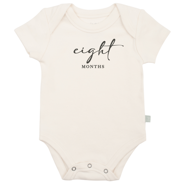 graphic bodysuit | eight months milestone charcoal - HoneyBug 