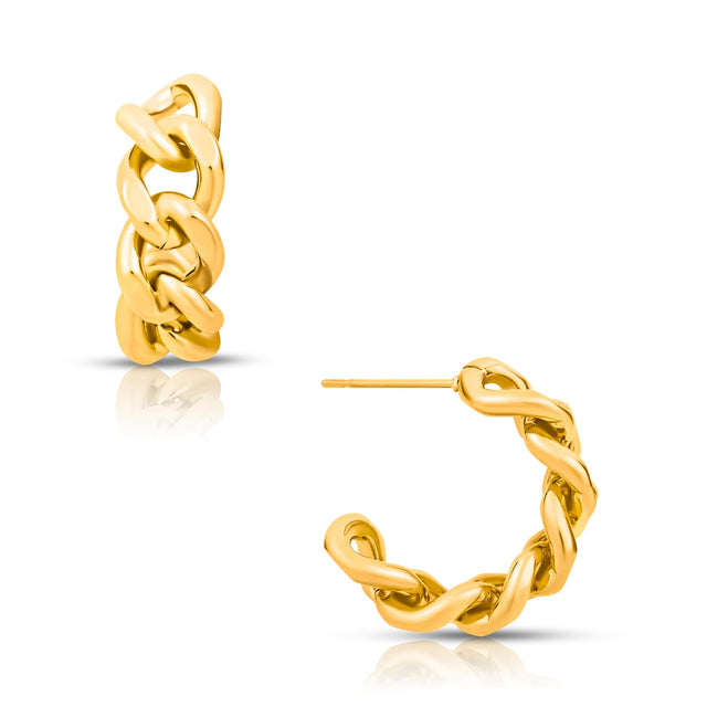 Braxton Chain Hoop Earring - HoneyBug 
