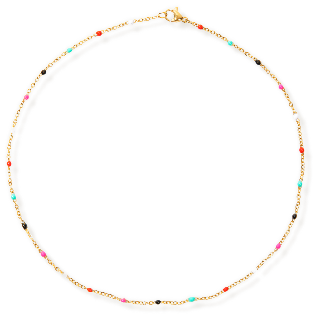 Gwen Colorful Dainty Enamel Beaded Necklace - HoneyBug 