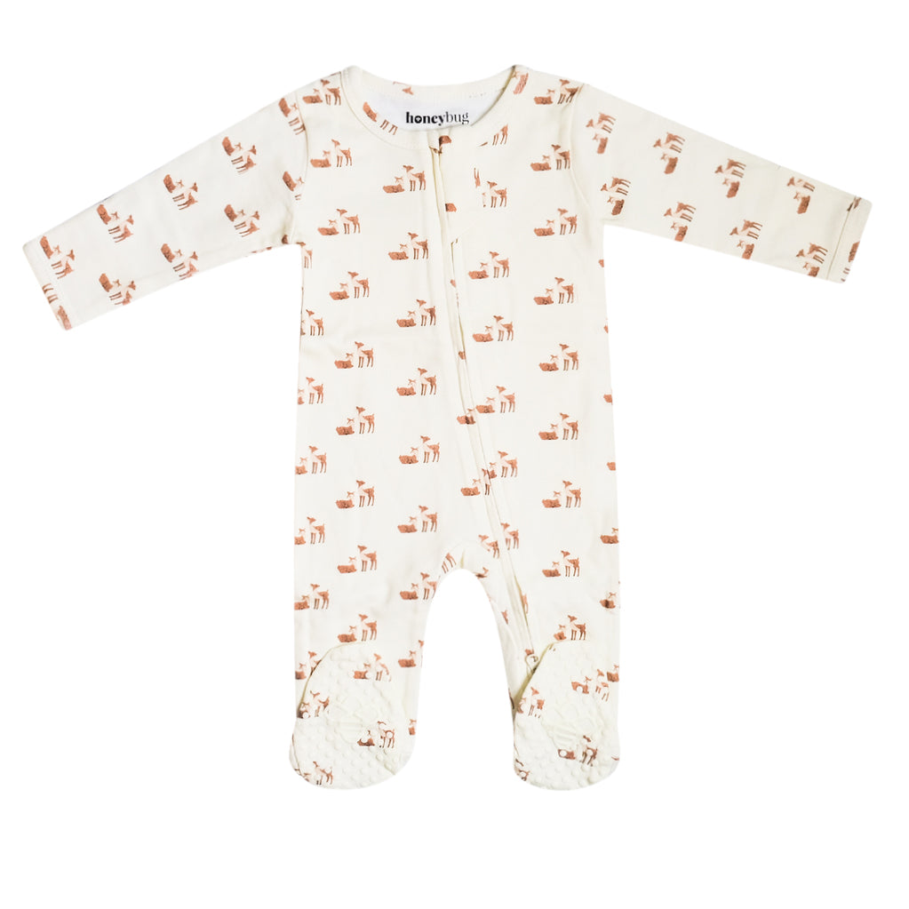 Organic Cotton Footie - Fawn - HoneyBug 
