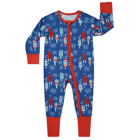 July 4th Fireworks Convertible Baby Pajama - HoneyBug 