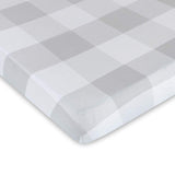 Crib Sheet - Grey Gingham - HoneyBug 
