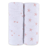 Changing Pad Cover | Cradle Sheet Set - Mauve Pink Stars - HoneyBug 