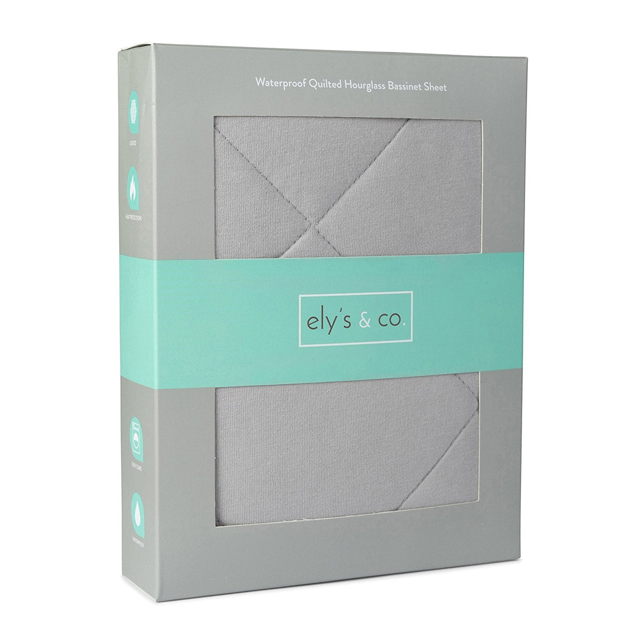 Quilted Waterproof Bassinet Sheet with Heat Protection - Grey - HoneyBug 