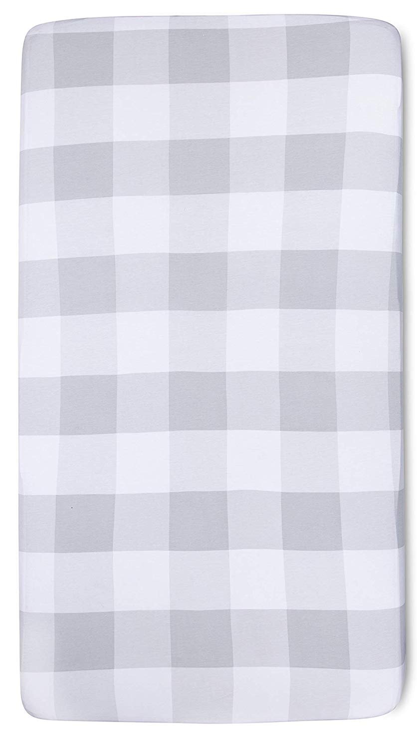 Crib Sheet - Grey Gingham - HoneyBug 