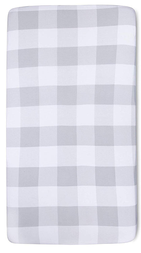 Crib Sheet - Grey Gingham - HoneyBug 