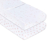 Changing Pad Cover | Cradle Sheet Set - Mauve Pink Stars - HoneyBug 