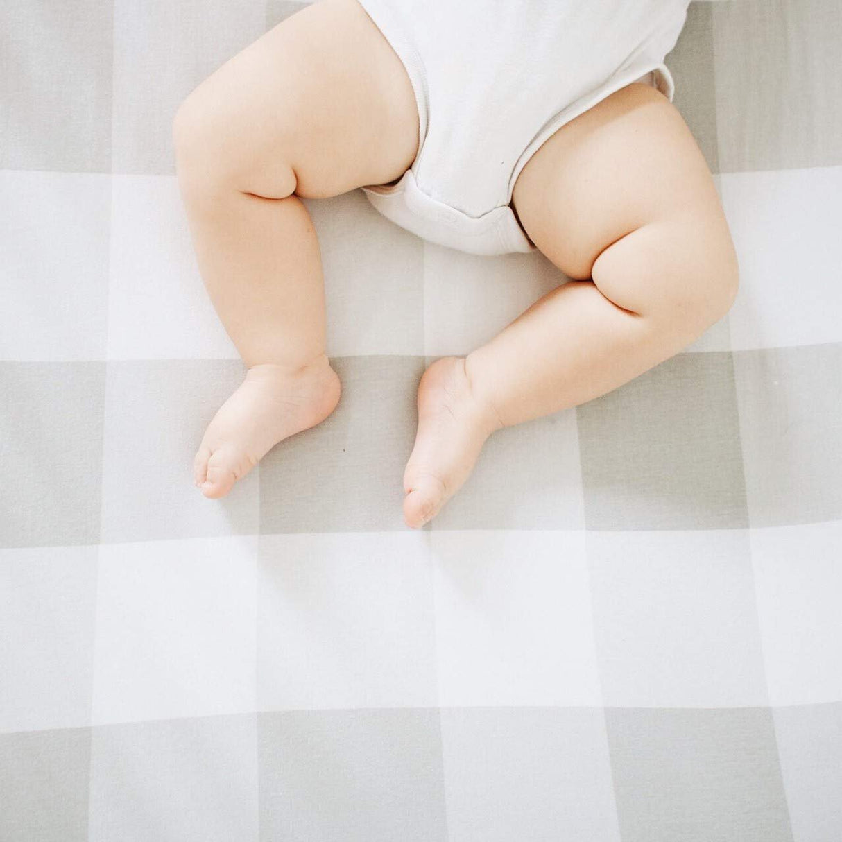 Crib Sheet - Grey Gingham - HoneyBug 