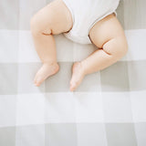 Crib Sheet - Grey Gingham - HoneyBug 