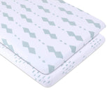 Bassinet Sheet Set - Sage Diamond - HoneyBug 