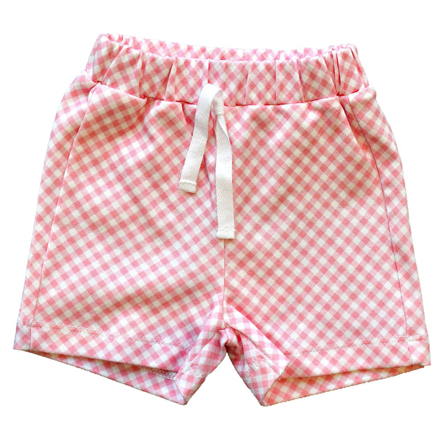 Pink Gingham Shorts - HoneyBug 