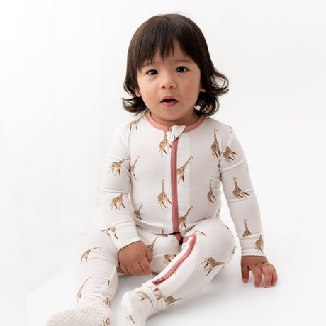 Giraffe Zippered Footie - HoneyBug 