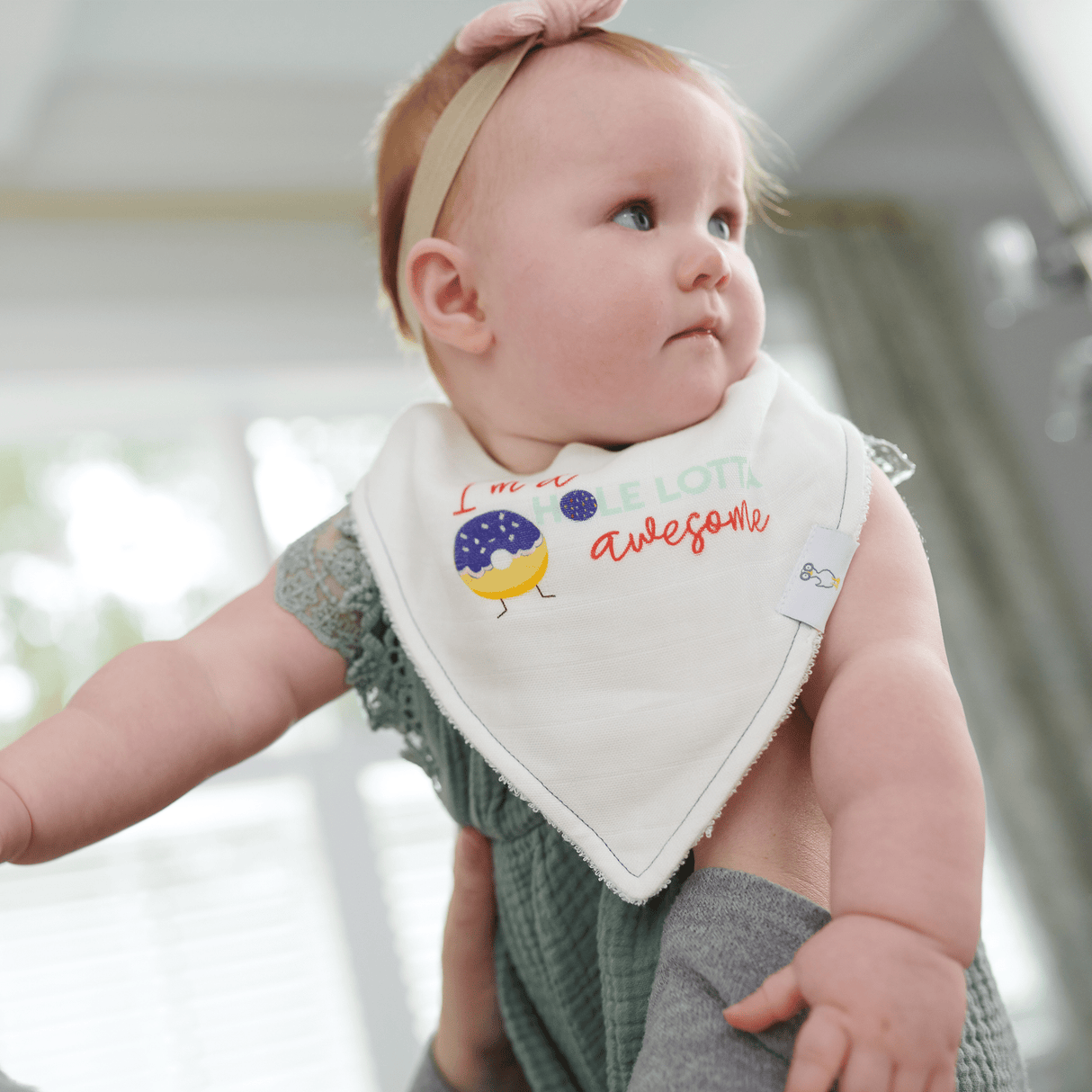 I'm Awesome and Donut 2 Pack Muslin & Terry Cloth Bib Set - HoneyBug 