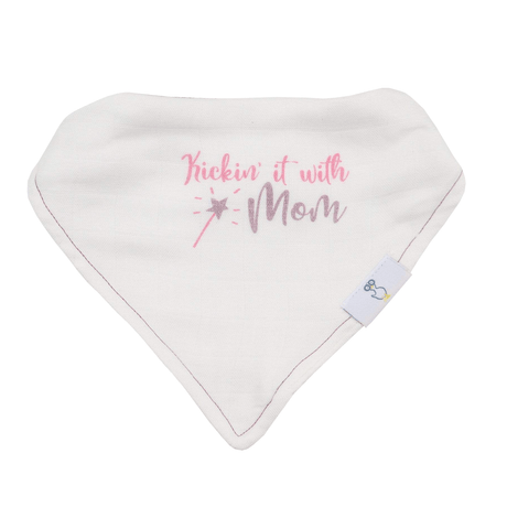 Mom and Dots 2 Pack Muslin & Terry Cloth Bib Set - HoneyBug 