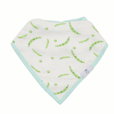 Peas and XO Mint 2 Pack Muslin & Terry Cloth Bib Set - HoneyBug 