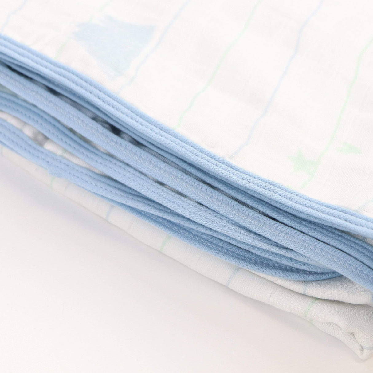 Mountain and Blue Oversized Bamboo Muslin Quilted Blanket - HoneyBug 