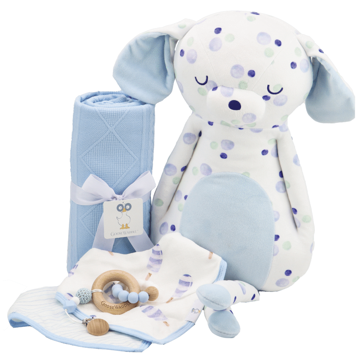 Blue Knit Blanket - HoneyBug 