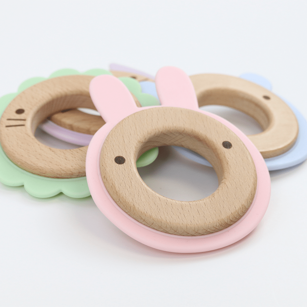 Lion Mint  Animal Teether Wooden + Silicone - HoneyBug 