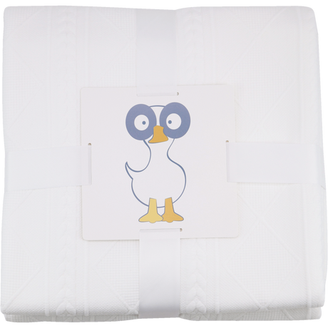White 50" x 60" Full Size Knit Throw - HoneyBug 