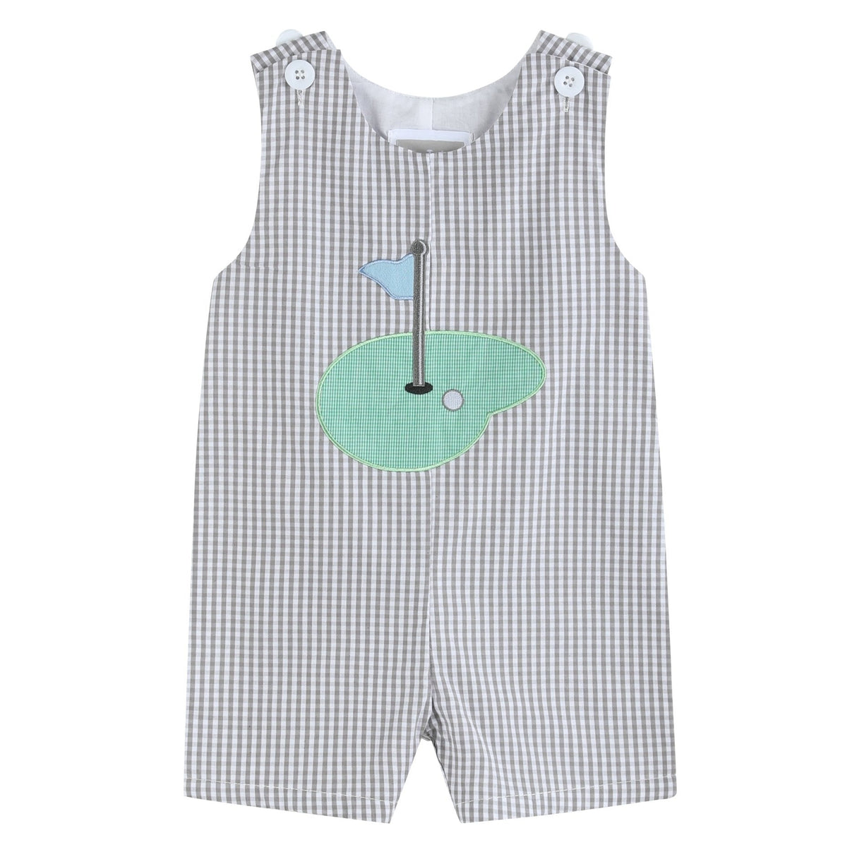 Gray Gingham Golf Shortalls