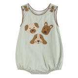 Green Dog Applique Bubble Romper
