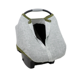 Cotton Muslin Car Seat Canopy - Green Seed - HoneyBug 