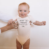 Home is Where Mama is - Organic Short Sleeve Baby Bodysuit - HoneyBug 