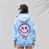 It's Fine Drippy Smiley Hoodie - Blue - HoneyBug 