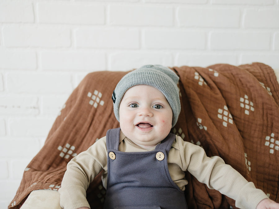 Light Grey Mebie Baby Beanie - HoneyBug 
