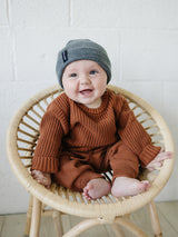 Dark Grey Mebie Baby Beanie - HoneyBug 