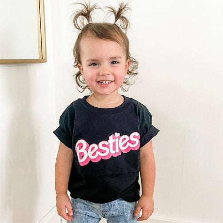 Besties Barbie Kids Tee - Black - HoneyBug 