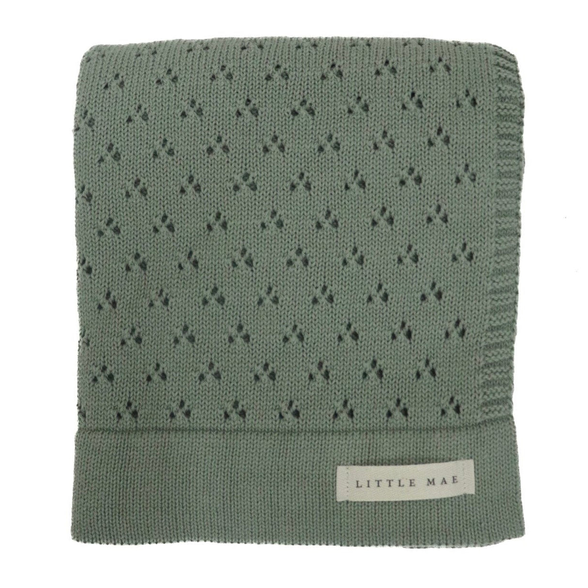 Mint Pointelle Knit Blanket