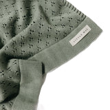 Mint Pointelle Knit Blanket