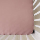 Dusty Rose Bamboo Stretch Crib Sheet - HoneyBug 