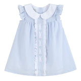 Light Blue Easter Bunny Ruffle Yoke Dress