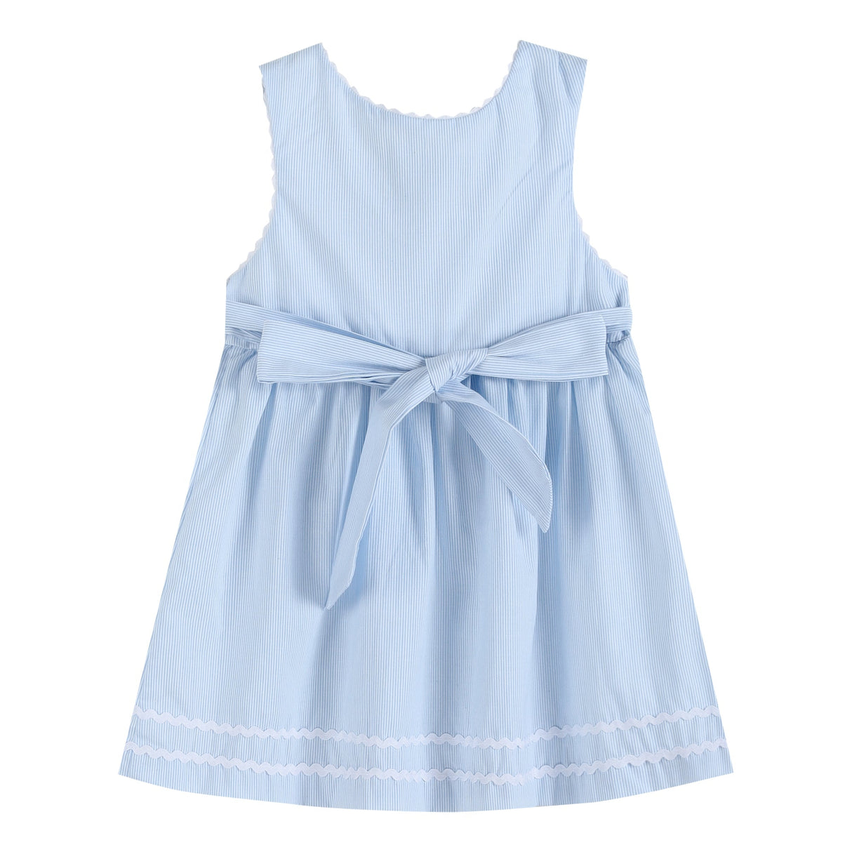 Light Blue Seersucker A-Line Dress