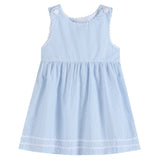 Light Blue Seersucker A-Line Dress