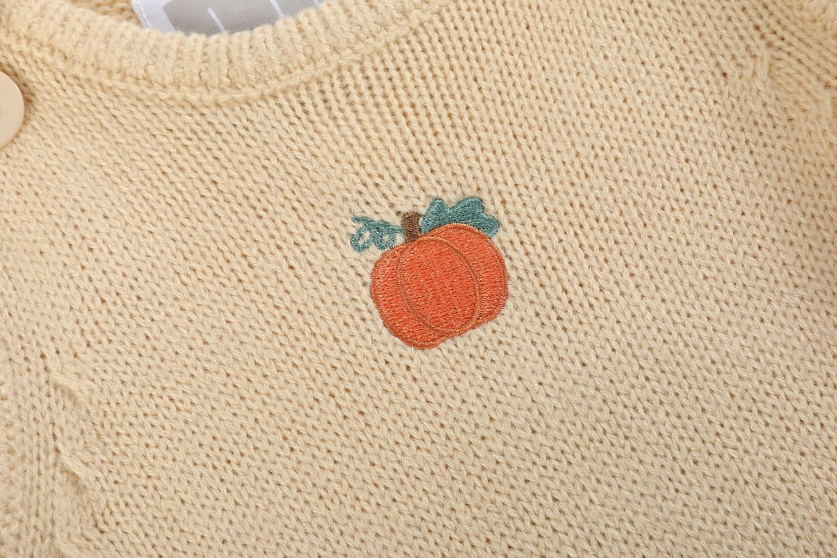 Light Brown Pumpkin Knit Romper