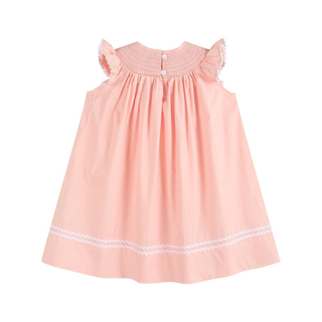 Light Pink Easter Bunny Smocked Bishop Dress
