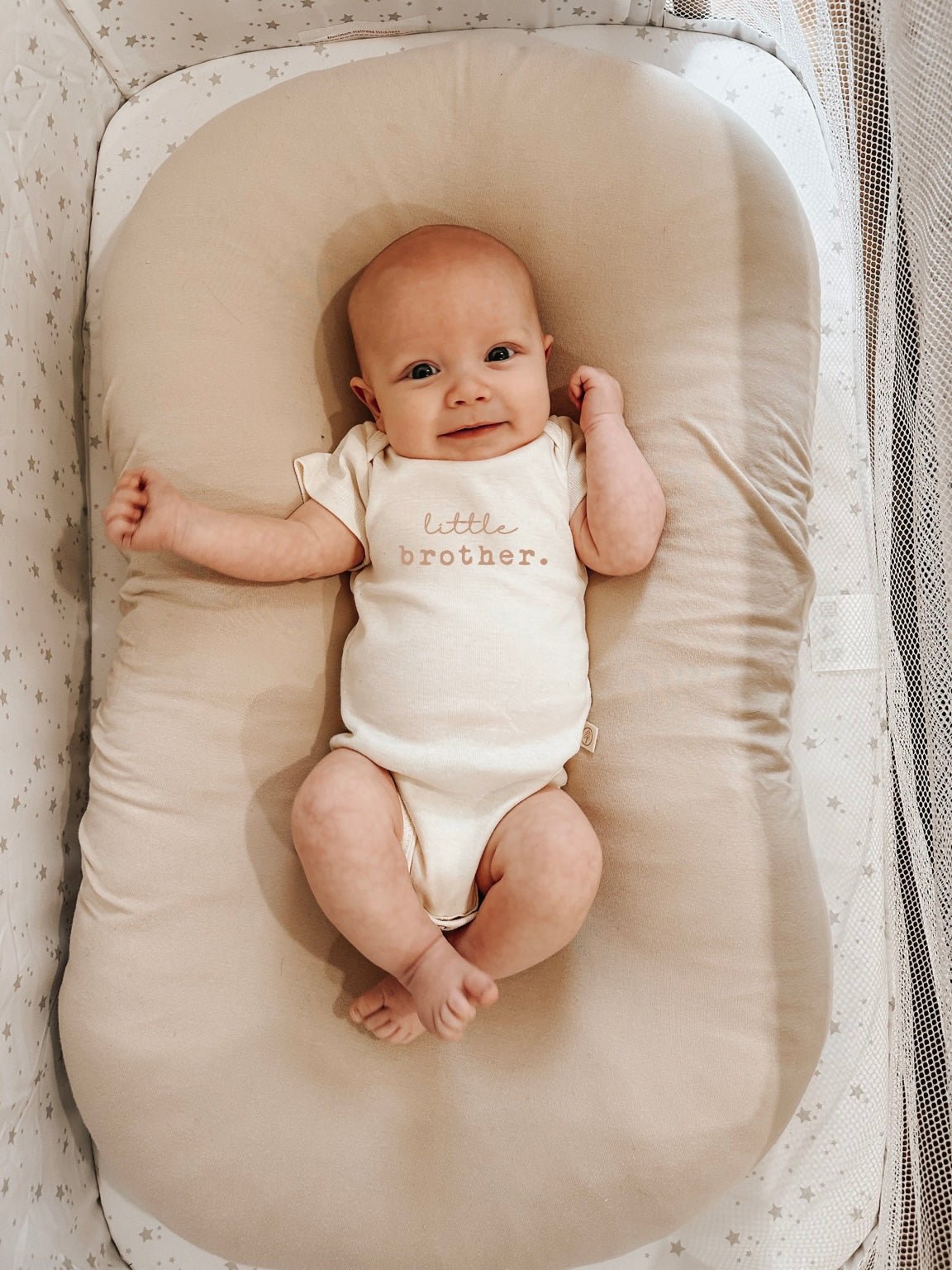 Little Brother Clay Organic Cotton Baby Bodysuit Short Sleeve - HoneyBug 